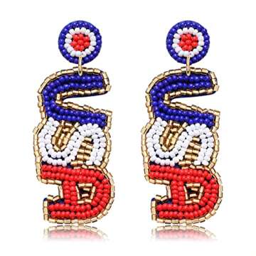 Handmade American Flag Patriotic Earrings for Women