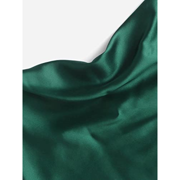 Chic SheIn Satin Halter Neck Draped Cami Top Online