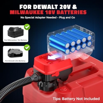 Cordless Fuel Transfer Pump for DeWalt & Milwaukee Batteries