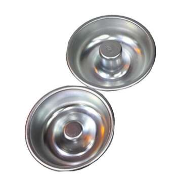 tyoungg 2 Pieces Assorted Size Metal Donut Bath Bath Bomb Molds to Make Unique Cute Homemade or Business Bath Bombs(Donuts)
