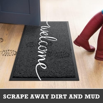 CozyBounty Black Door Mat Stylish and Durable for All Entryways