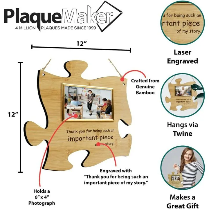 Thank You Puzzle Piece Sign - Perfect Gift for Teachers