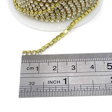Honbay 11 Yards Gold Rhinestone Trim for Crafting