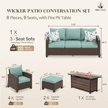 HERA'S HOUSE 9-Piece Outdoor Wicker Furniture Set