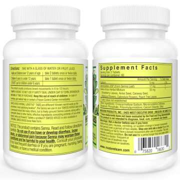Swiss Kriss Herbal Laxative Tablets, Gentle & Natural Laxatives for Constipation Relief for Adults &...