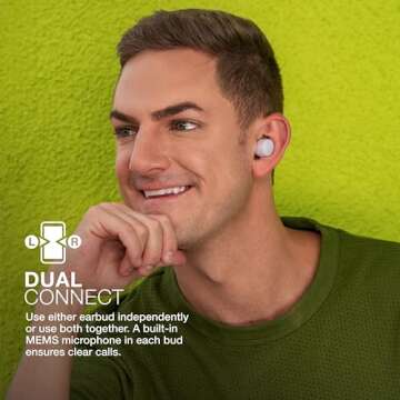 JLab Go Air Pop True Wireless Bluetooth Earbuds & Charging Case, Lilac, Dual Connect, IPX4 Sweat Resistance, Bluetooth 5 Connection, 3 EQ Sound Settings Signature, Balanced, Bass Boost