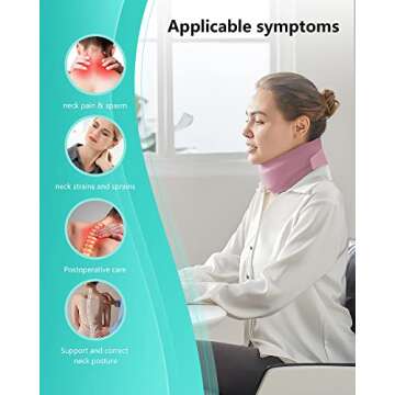 Neck Brace Cervical Collar for Sleeping Pink(10.6-12.6 inch)