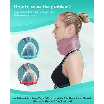 Neck Brace Cervical Collar for Sleeping Pink(10.6-12.6 inch)