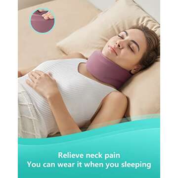Neck Brace Cervical Collar for Sleeping Pink(10.6-12.6 inch)