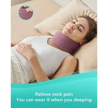 Neck Brace Cervical Collar for Sleeping Pink(10.6-12.6 inch)