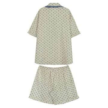 ULLALA Pajamas for women Harper Short sleeve Pair 100% Cotton 40's Plain weave Cream