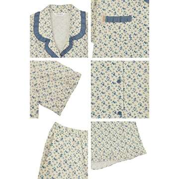 ULLALA Pajamas for women Harper Short sleeve Pair 100% Cotton 40's Plain weave Cream