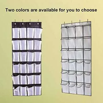 Tebery Over The Door 24 Mesh Pocket Minimalist White Shoe Organizer