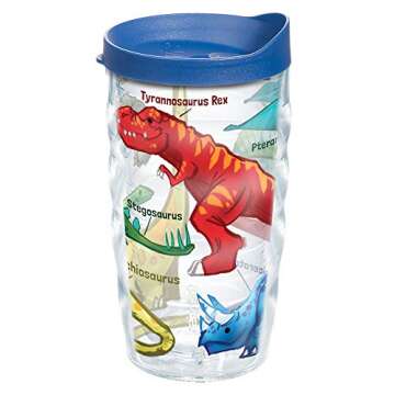 Tervis Made in USA Double Walled Dinosaurs Insulated Plastic Tumbler Cup Keeps Drinks Cold & Hot, 10...