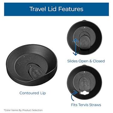 Tervis Made in USA Double Walled Dinosaurs Insulated Plastic Tumbler Cup Keeps Drinks Cold & Hot, 10oz Wavy - Blue Lid, Clear