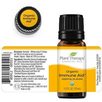 Plant Therapy Organic Immune Aid Essential Oil Blend 10 mL (1/3 oz) 100% Pure, Undiluted, Therapeutic Grade
