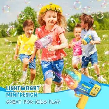 Bubble Machine Gun Mini Bubble Gun for Toddlers, Bubble Maker Blower Toys with Lights,4000+ Bubbles Per Minute for Boys Girls Toddlers Outdoor Indoor Birthday Wedding Party (Blue) (Blue)