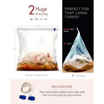 Extra-Large Turkey Brining Bags - Leakproof & Heavy Duty