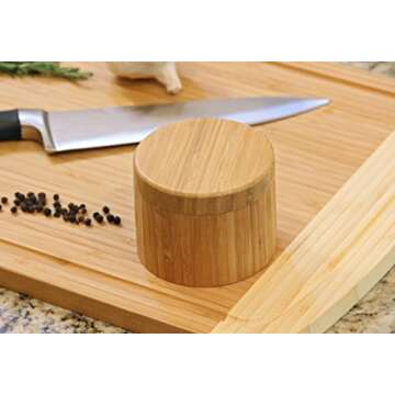 Eco-Friendly Round Bamboo Salt Box for Every Kitchen