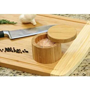 Eco-Friendly Round Bamboo Salt Box for Every Kitchen