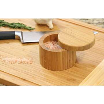 Eco-Friendly Round Bamboo Salt Box for Every Kitchen