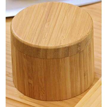 Eco-Friendly Round Bamboo Salt Box for Every Kitchen