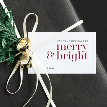 ThreeKin 50 Pack Christmas Gift Tags for Holiday Gifts