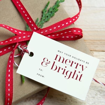 ThreeKin 50 Pack Christmas Gift Tags for Holiday Gifts