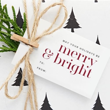 ThreeKin 50 Pack Christmas Gift Tags for Holiday Gifts