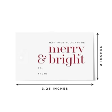 ThreeKin 50 Pack Christmas Gift Tags for Holiday Gifts