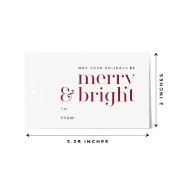 ThreeKin 50 Pack Christmas Gift Tags for Holiday Gifts