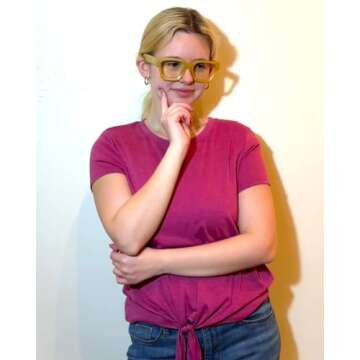 VISOONE Blue Light Blocking Glasses with TR97 Rectangle Frame and Chic Preppy Look for Women Men RIVER