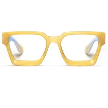 VISOONE Blue Light Blocking Glasses with TR97 Rectangle Frame and Chic Preppy Look for Women Men RIVER