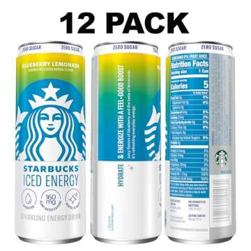 Starbucks Iced Energy Drink Zero Sugar Blueberry Lemonade