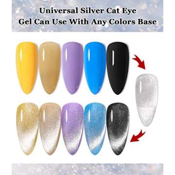 15ml Soak Off 9D Wide Cat Eye Gel Nail Polish Bright Silver UV Magnetic Gel Polish Enamel Lacquer Glitter Velvet Nail Art Varnish