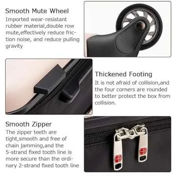 Gujuja 1 Pack Collapsible Carry On Luggage Robust and Durable Suitcases with Wheels Travel Suitcase for 20 Inch