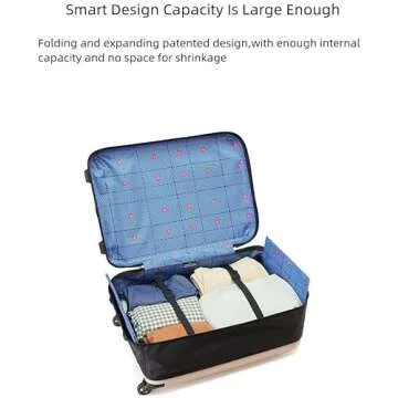 Gujuja 1 Pack Collapsible Carry On Luggage Robust and Durable Suitcases with Wheels Travel Suitcase for 20 Inch