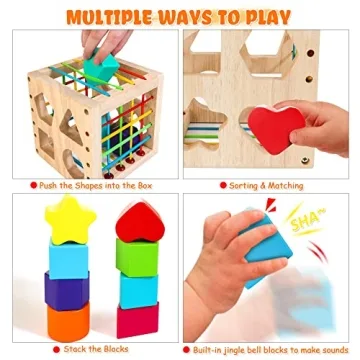 Top Quality HELLOWOOD Shape Sorter Cube for 1 Year Olds