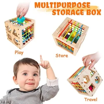 Top Quality HELLOWOOD Shape Sorter Cube for 1 Year Olds