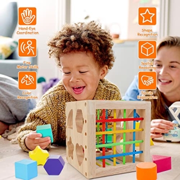 Top Quality HELLOWOOD Shape Sorter Cube for 1 Year Olds