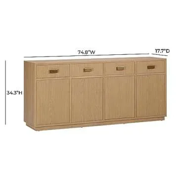 Tov Furniture Aria Natural Oak Buffet - Elegant Storage Solution