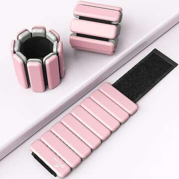 Sportneer Wrist Weights - 1 Pair (2 LBS Each) | Adjustable Wearable Weights Silicone Wrist Bangles f...