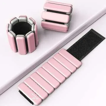 Sportneer Wrist Weights - 1 Pair (2 LBS Each) | Adjustable Wearable Weights Silicone Wrist Bangles f...