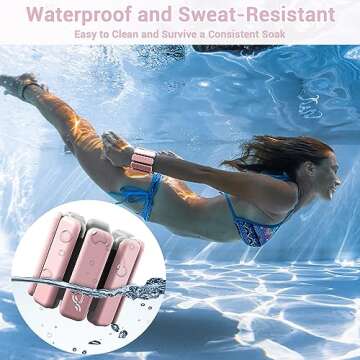 Sportneer Wrist Weights - 1 Pair (2 LBS Each) | Adjustable Wearable Weights Silicone Wrist Bangles for Women | Yoga, Dance, Barre, Pilates, Zumba, Swimming, Cardio, Aerobics, Gym (Pink)