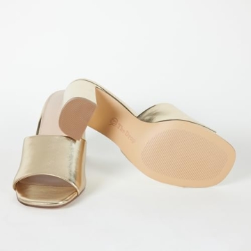 Drop Women's Pattie Block-Heel Mule Sandal Elegant Night Out