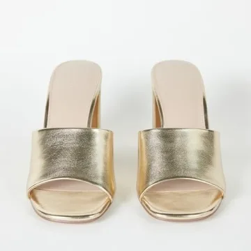 Drop Women's Pattie Block-Heel Mule Sandal Elegant Night Out