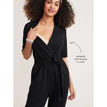HATCH Nurse-To-Errands Onesie - Maternity Jumpsuit - Functional Maternity Onesie - Easy Nursing Access - Made From Premium Soft Jersey Fabric - Black Size M (2)
