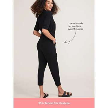 HATCH Nurse-To-Errands Onesie - Maternity Jumpsuit - Functional Maternity Onesie - Easy Nursing Access - Made From Premium Soft Jersey Fabric - Black Size M (2)