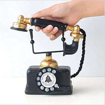 Large Creative Retro Decorative Phone Model, Vintage Rotary Telephone Wall Decor Statue, Artist Figu...