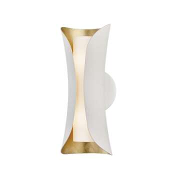 Mitzi Josie 13 1/2" High Gold Leaf and White Wall Sconce